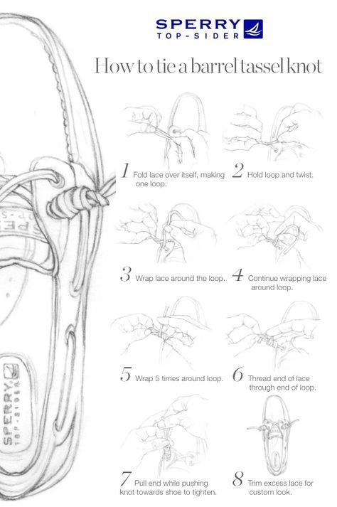 How to tie a barrel tassel knot in Sperry laces. Barrel Knot, Sperry Top Sider, Top Sider, Tie Shoes, Things To Know, Preppy Style, Sperrys, Boat Shoes, Just In Case