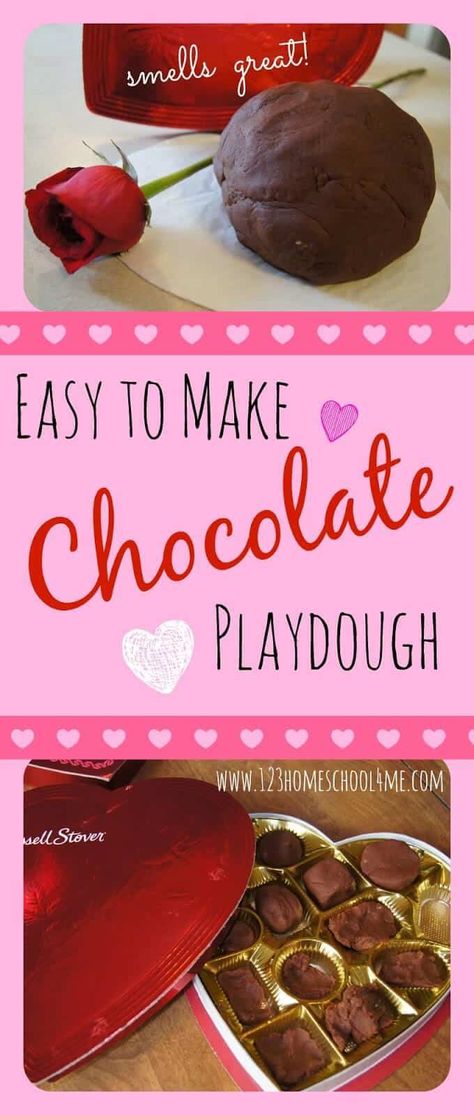 Chocolate Playdough Recipe, Chocolate Playdough, Valentine Sensory, Playdough Recipe, Preschool Valentines, Kids Valentines, Valentine Activities, Ideas Craft, Valentine Theme