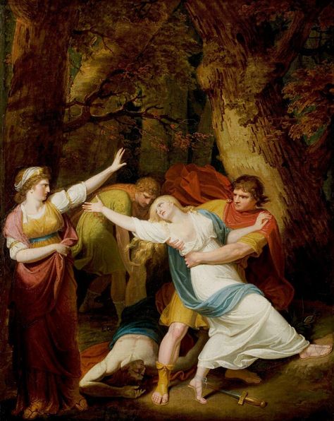 18th century oil painting - Samuel Woodforde Titus Andronicus, Famous Art Paintings, Royal Shakespeare Company, Our Lady Of Sorrows, The Aesthetics, Winter's Tale, Mythology Art, A4 Poster, Art Uk