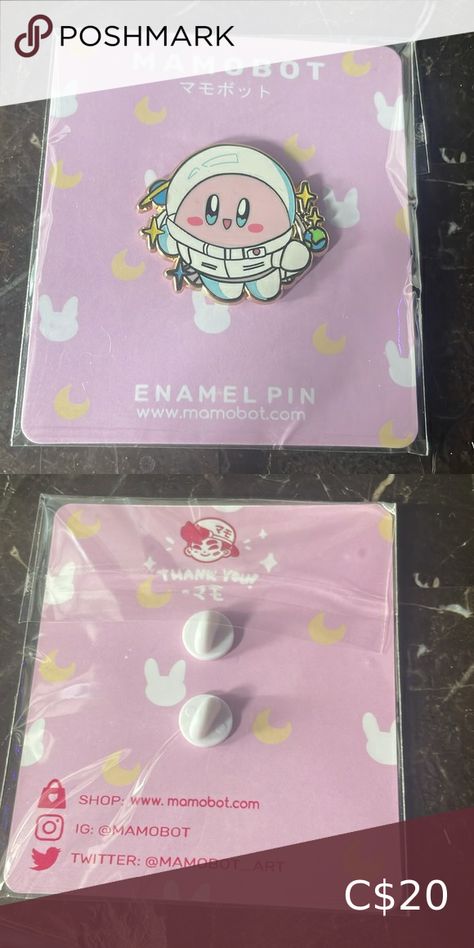 Mamobot Kirby astronaut pin Pokemon Accessories, Kirby, Pokemon, Enamel Pins, Packaging, Closet, Pins, Art, Pokémon