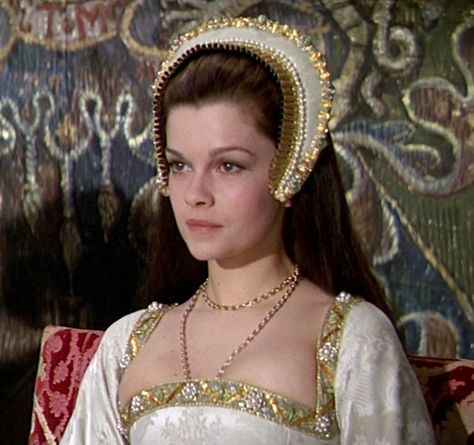 Anne Of The Thousand Days, Genevieve Bujold, Anne Boleyn Aesthetic, British Costume, The Other Boleyn Girl, Tudor Dynasty, Tudor Era, Catherine Of Aragon, Audrey Hepburn Style