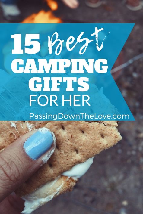 For the Grandmas that like to camp, here are 13 best camping gifts for Grandmas.  Check our list and find the perfect gift for your own Grandma!  #camping #gifts #grandma #Christmas via @HTTPS://WWW.PINTEREST.COM/passingdownthelove Camping Gift Baskets, Gifts For Grandmas, Gifts For Rv Owners, Camping Friends, Camping Gadgets, Outdoor Gifts, Birthday Gifts For Grandma, Camping Lovers, Gifts For Campers