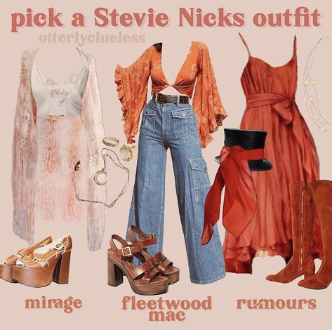 Stevie Nicks Inspired Outfits, 70s Inspired Outfits, Stevie Nicks Style, Mode Hippie, 70s Inspired Fashion, 70s Outfits, Estilo Hippie, Pretty Clothes, Stevie Nicks