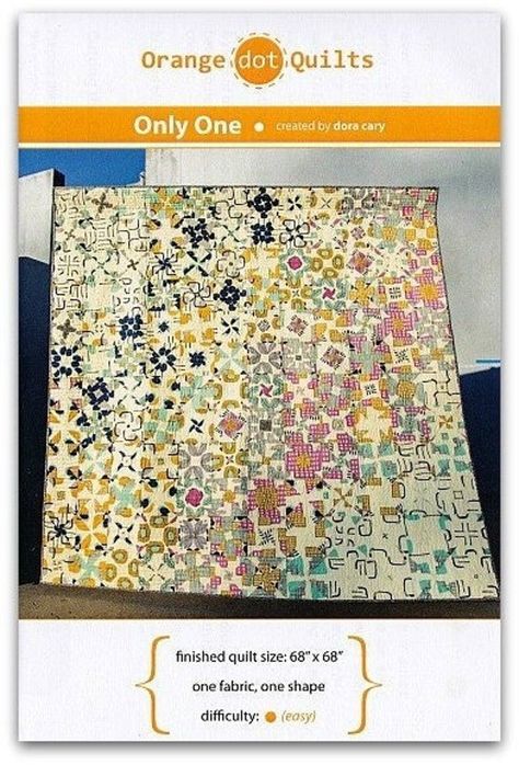 Only One Quilt Pattern by Orange Dot Quilts physical Copy | Etsy Pinwheel Design, One Block Wonder, Quilt Pattern Book, Alexander Henry Fabrics, Quilt Modernen, Quilt Of Valor, Orange Dots, Alexander Henry, Modern Quilt Patterns