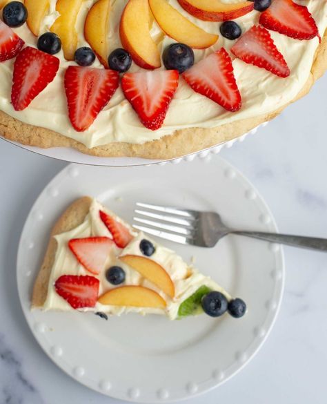 This sourdough fruit pizza is the perfect summer dessert! Made with a soft cookie crust and a citrus frosting, it's sure to be a crowd pleaser. Plus, you can decorate it with whatever fresh fruit is in season! Enjoy!⁠ ⁠ Grab the recipe on my website: https://amybakesbread.com/sourdough-fruit-pizza/ (link in profile) or comment "LINK" and I'll send it to you.⁠ ⁠ #sourdough #sourdoughdiscard #sourdoughstarter #sourdoughrecipe #sourdoughdessert #fruitpizza⁠ ⁠ Crowd Pleaser, Fruit Pizza, Cookie Crust, Food Help, Soft Cookie, Sourdough Recipes, Sourdough Starter, Summer Desserts, Perfect Summer