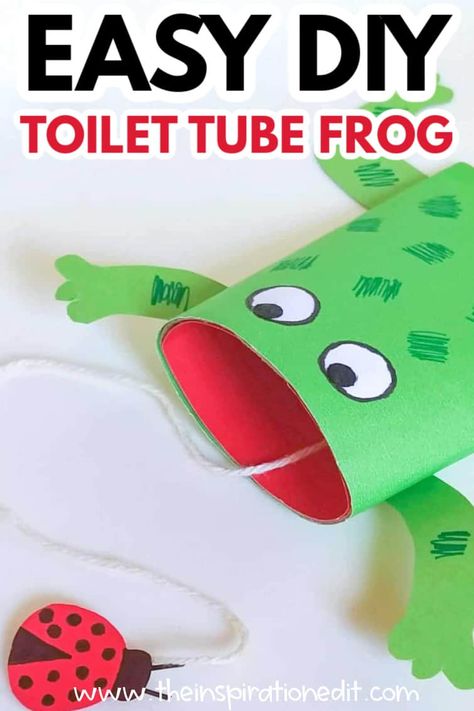 Easy Frog Craft Activity for Kids Frog Craft, Craft Activity For Kids, Toilet Paper Roll Craft, Roll Craft, Frog Crafts, Rainy Day Crafts, Diy Toilet, Easy Toddler, Animal Crafts For Kids