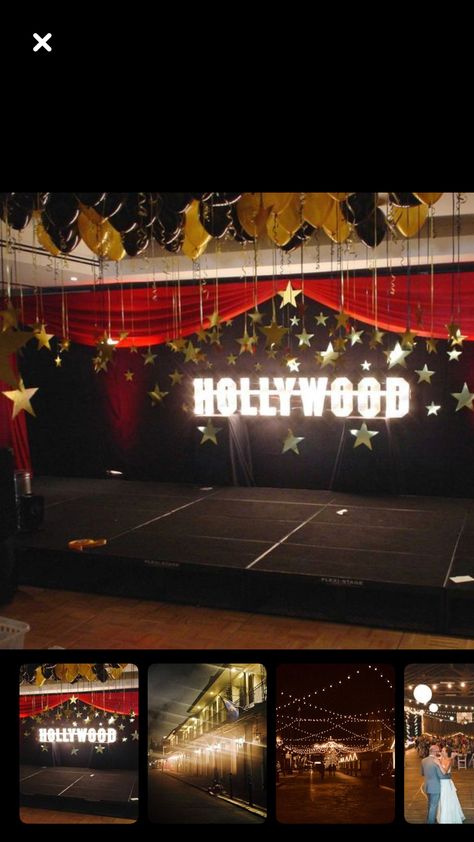 Hollywood Ceiling Decor, Hollywood Prom Decor, Hollywood Theme Photo Booth, Hollywood Event Theme, Lights Camera Action Theme Homecoming, Hollywood Dance Decorations, Red Carpet Homecoming Theme, Hollywood Hoco Theme, Hollywood Theme Dance