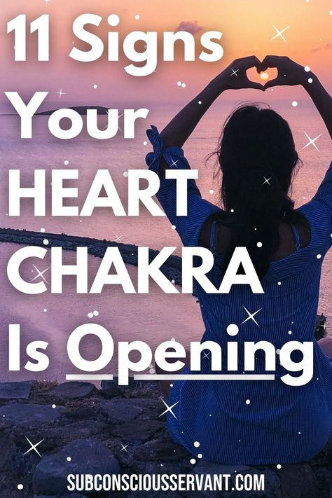 Heart Chakra Opening Symptoms. The heart chakra, also known as Anahata is the fourth chakra within the seven main centers of the human energy body. It is known as the unifying point of the three lower and three upper chakras. The heart chakra can be seen as a meeting point or unity point of the physical and the spiritual. In this article, we shall explore some of the experiences or symptoms that you may have during a heart chakra awakening or opening. ... via @subconsciousservant Signs Your Heart Chakra Is Opening, Heart Chakra Opening Symptoms, How To Activate Heart Chakra, Heart Chakra Meditation Script, How To Open Heart Chakra, Opening Heart Chakra, Fourth Chakra, Heart Chakra Opening, Chakra Awakening