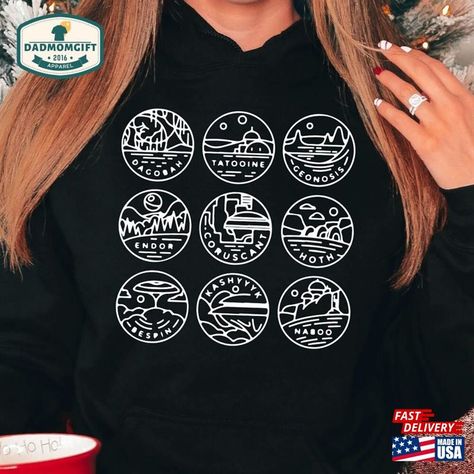 Star Wars Apparel, Galaxy Sweatshirt, Star Wars Planets, Fan Shirts, Sweatshirt Hoodie, Planets, Cool Outfits, Star Wars, Sweatshirts Hoodie