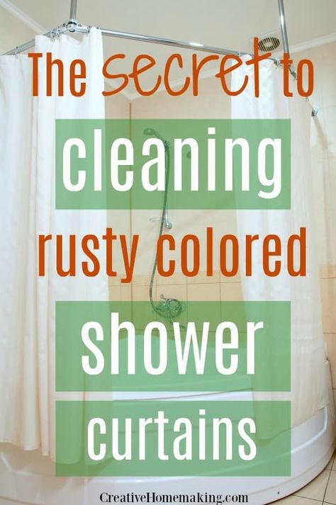 My favorite cleaning hacks for washing rust colored shower curtains and shower curtain liners. Find out what makes rust stains disappear like magic! #cleaning #cleaningtricks #cleaninghints #cleaningtips #showercurtain #laundry Deep Cleaning Hacks, Messy House, Plastic Shower Curtain, Easy Cleaning Hacks, Cleaning Curtains, Vinegar Cleaning, Deep Cleaning Tips, Hard Water Stains, How To Remove Rust