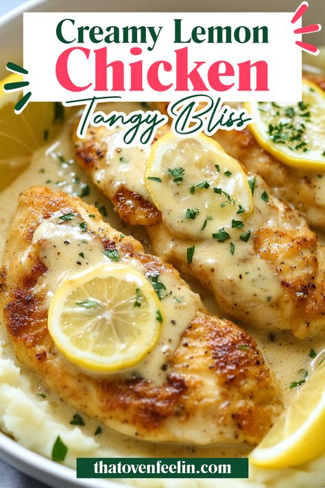 Indulge in a one-pan delight with our Creamy Lemon Chicken recipe, featuring golden, crispy chicken cutlets in a luscious creamy lemon sauce. Ready in just 25 minutes, this low-carb meal is perfect for hectic weeknights. Main ingredients include chicken, lemon, half-and-half, and fresh parsley. Lemon Garlic Chicken Tenderloins, Recipes With Baked Chicken, Chicken With Lemon Recipes, Easy Chicken Meals For Two, Lemony Chicken And Potatoes, Recipes To Use Up Half And Half, Lemon Picada Chicken, Recipes Using Chicken Cutlets, Weeknight Healthy Meals