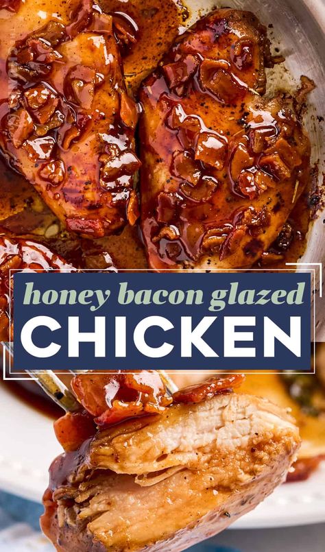 Bacon Glaze, Glaze For Chicken, Honey Chicken Breast, Honey Bacon, Melting Potatoes, Flexitarian Recipes, Chunky Chef, Side Dishes For Chicken, Chicken Dishes Easy