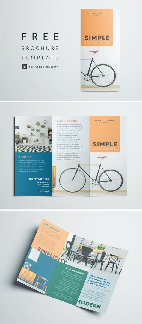 Simple Tri Fold Brochure | Free InDesign Template Wellness Brochure Design, Product Brochure Layout, Trifold Brochure Design Minimalist, Brochure Design Minimalist, Tri Fold Brochure Design Layout, Folding Brochure, Tri Fold Brochure Design, Indesign Templates Free, Brochure Templates Free Download