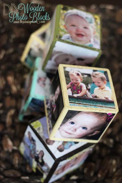 14 Cool Ways to Turn Pictures into Gifts | Photo Gift Ideas Diy Photo Blocks, Wood Blocks Diy, Picture Cube, Photo Crafts, Kerajinan Diy, Class Photos, Wood Block Crafts, Foto Transfer, Diy Blocks