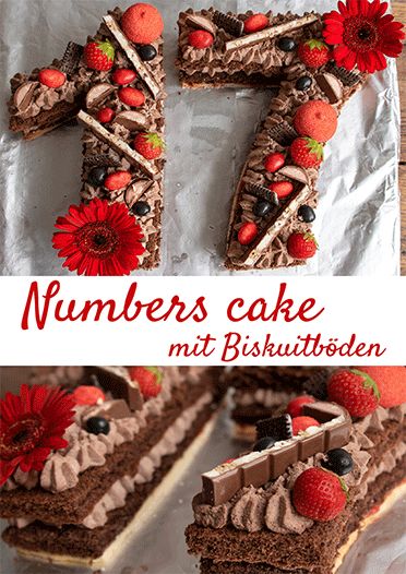 Ob Zahlen, Buchstaben oder als Motiv, ob mit oder ohne Schokolade - diese Torte lässt sich ja nach Anlass in Form, Farbe und Geschmack variieren. #rezept #numberscake #zahlentorte #buchstabentorte #lettercake #motivtorte #geburtstagstorte #biskuitboden Cake Numbers, Numbers Cake, Cake Torte, Pies Recipes, Cake Lettering, Letter Cake, Torte Cake, Number Cake, Number Cakes