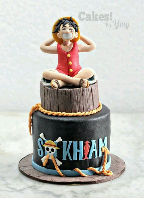 One Piece Cake Topper Printable, Luffy Cake, Cake One Piece, Simpsons Cake, One Piece Birthdays, One Piece Theme, One Piece Logo, One Piece Monkey D Luffy, Anime Cake