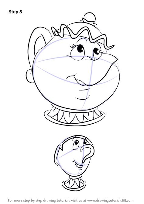 Learn How to Draw Chip Potts from Beauty and the Beast (Beauty and the Beast) Step by Step : Drawing Tutorials Chip Beauty And The Beast, Beast Drawing, Beast Beauty And The Beast, Beauty And The Beast Drawing, Beauty And The Beast Art, Disney Character Drawings, Disney Princess Cartoons, Mrs Potts, Nail Art Disney