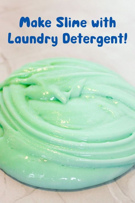 Learn how to make slime with laundry detergent – and NO Borax! This is a completely non-toxic, easy recipe for kids with just a few ingredients. Slime Recipe With Glue And Baking Soda, Slime Recipe Laundry Detergent, Fluffy Slime Recipe No Glue, Slime Recipe With Cornstarch, How To Make Slime With Laundry Detergent, Easy Diy Slime No Glue, Slime Recipe No Contact Solution, Slime Recipe With No Activator, Diy Slime Recipe Without Glue