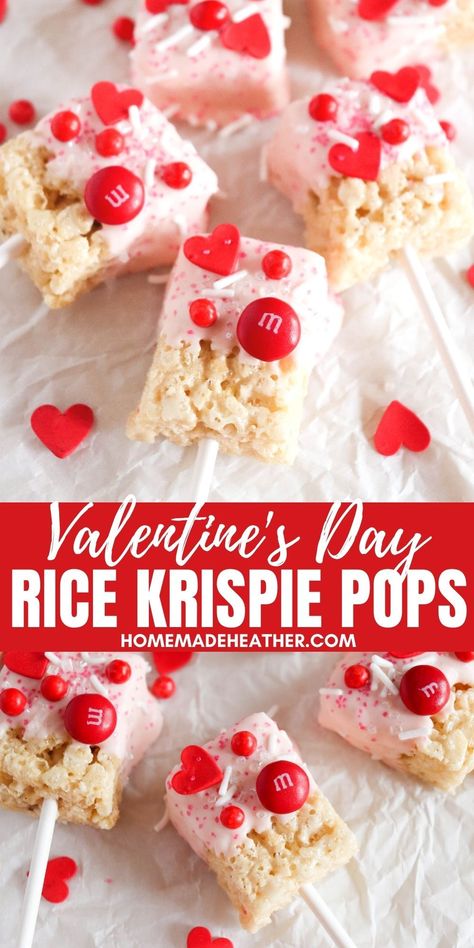 Rice Krispie Valentine Treats, Valentines Rice Crispy Treats, Rice Krispie Treat Pops, Rice Krispie Pops, Rice Krispies Pops, Chocolate Rice Crispy Treats, Yummy Rice, Homemade Rice Krispies Treats, Valentines Recipes Desserts