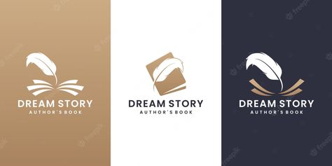 Premium Vector | Feather book logo design for author author dreams logo vintage Bookshop Logo, Book Logo Design, Book Publishing Logo, Author Dreams, Feather Logo, Dream Logo, Book Logo, Logo Vintage, Self Reminder