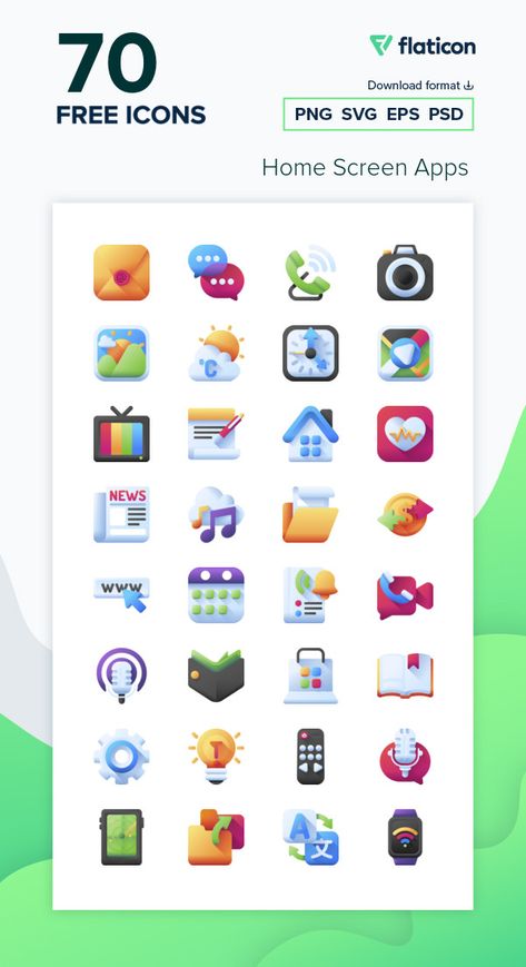 70 Home Screen Apps icons for personal and commercial use. 3D Color icons. Icon Pack Android, All Apps Icon, Android Icons, Hd Icons, Create Icon, Color Icons, Cellphone Background, Apps Icon, Free Icon Set