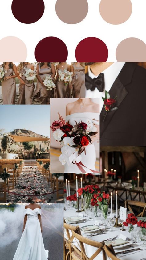 Red And Brown Wedding Theme, Brown And Red Wedding, Red And Brown Wedding, Brown Wedding Theme, Brown Wedding Themes, Cream Wedding, Brown Wedding, Red And Brown, Red Wedding