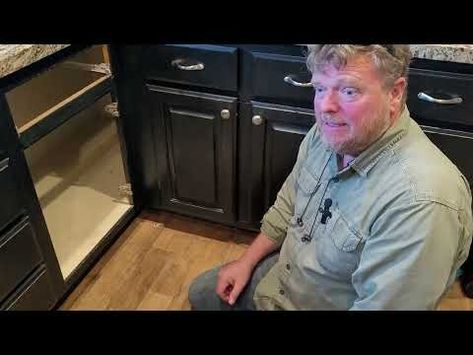 DIY: Blind Corner Cabinet Solution - YouTube Upper Blind Corner Cabinet Solutions, Diy Blind Corner Cabinet, Blind Corner Cabinet Solutions, Corner Cabinet Solutions, Cabinet Solutions, Blind Corner Cabinet, Corner Kitchen Cabinet, Diy Blinds, Kitchen Corner