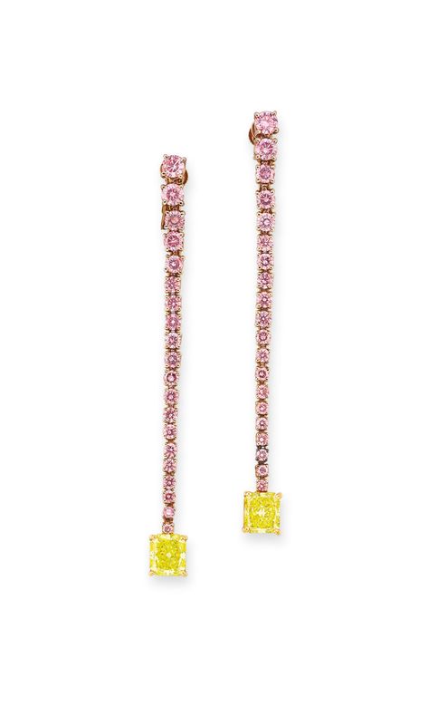 COLOURED DIAMOND EARRINGS, GRAFF | Jewelry, earrings | Christie's Graff High Jewelry, Graff Jewelry, Coloured Diamonds, Graff Diamonds, Colored Diamond Jewelry, Rings Solitaire, Flawless Diamond, Pink Diamonds, 25 November