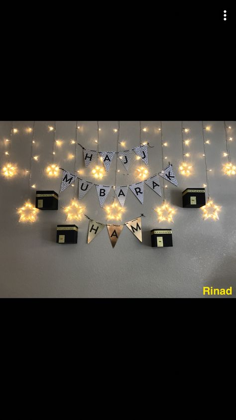 Handmade Hajj decoration. #floating #Hajj #Mubarak  #hajjmubarak  #lights Haj Mubarak Decoration, Hajj Decorations Ideas, Hajj Mubarak Decoration Ideas, Hajj Mubarak Gift Ideas, Eid Adha Decoration, Hajj Decorations, Hajj Mubarak Decoration, Umrah Mubarak Decorations, Haj Mubarak