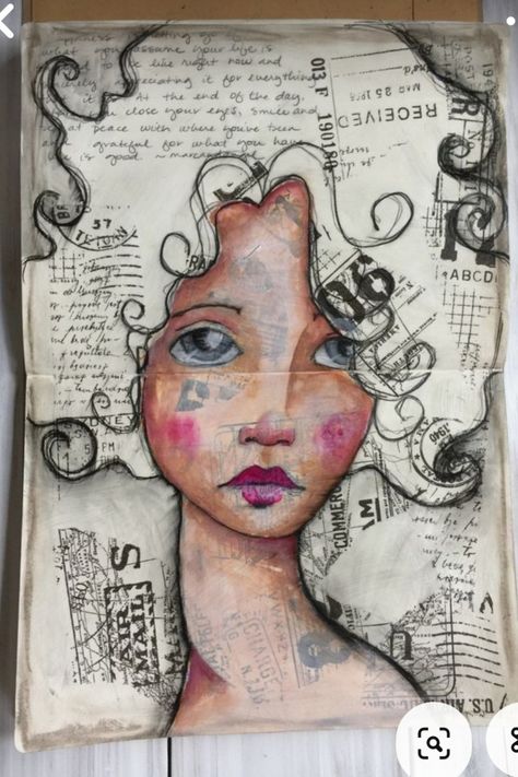 Mixed Media Silhouette Art, Jane Davenport Art, Art Canvas Abstract, Portrait Au Crayon, Jane Davenport, Magic Runes, Journal Mixed Media, Whimsical Art Journal, Mixed Media Art Projects