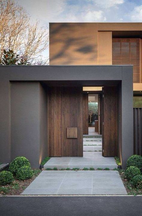 Modern Entrance, Bay House, Entrance Design, Casa Exterior, Front Door Design, Cool Ideas, Facade Architecture, Decor Minimalist, Facade Design