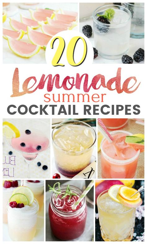 The Top 20 Lemonade Cocktail Recipes You Have To Try This Summer! Summer Lemonade Cocktails, Alcoholic Lemonade Drinks, Summer Vodka Drinks, Summer Mixed Drinks, Bbq Cocktails, Lemonade Cocktails, Lemonade Cocktail Recipe, Flavored Lemonade, Simply Lemonade