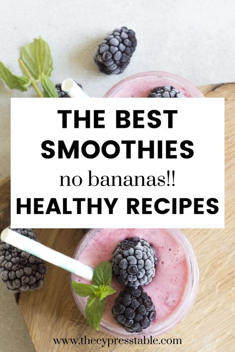 Do you love smoothies, but don't want the bananas? Check out these perfect smoothie recipes! They're the perfect healthy treat without bananas. Smoothies Without Bananas, Light Snacks Healthy, Bananas Recipes, Delicious Smoothie Recipes, Healthy Protein Shakes, Quick Smoothies, Most Effective Diet, Delicious Smoothies, Best Smoothie Recipes