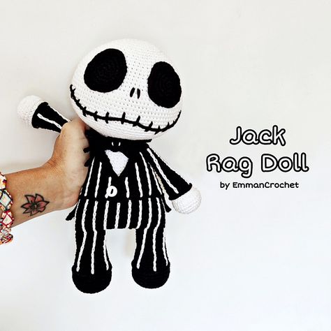 Ravelry: Jack Rag Doll pattern by Emman Crochet Crochet Seasonal, Disney Crochet Pattern, Scrap Crochet, Crochet Candy, Halloween Amigurumi, Fall Crochet Patterns, Easy Crochet Animals, Crochet Halloween, Crochet Disney