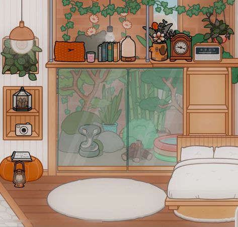 Toca Boca Bonsai House Ideas Bedroom, Toca Boca Pet Room Ideas, Toca Boca Bedroom, Toca Life World Aesthetic Pfp, Bad Room Ideas, 가족 일러스트, Toca Ideas, Toka Boka, Free House Design