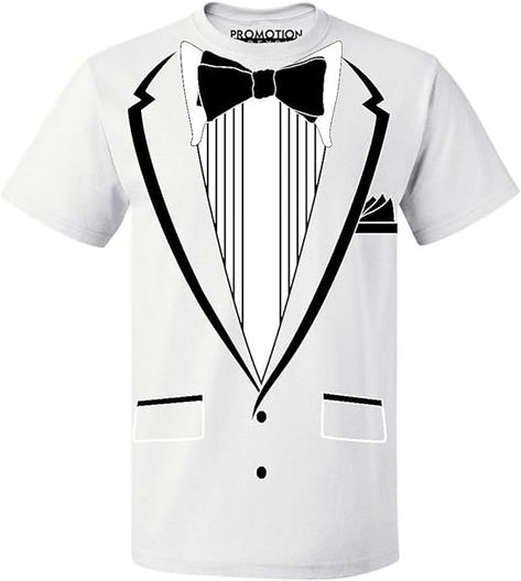 Amazon.com: Promotion & Beyond Tuxedo (Black) with Pocket Square Ceremony Men's T-Shirt, L, White : Clothing, Shoes & Jewelry Tuxedo Black, White Clothing, Pocket Square, Branded T Shirts, Shoes Jewelry, Top Styles, Promotion, Fashion Branding, Men's T Shirt