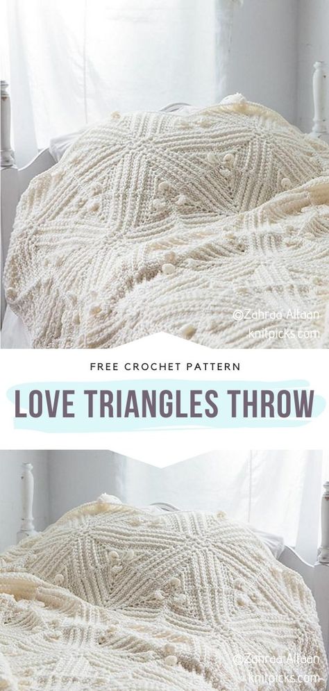 Funky Triangle Crochet Blanket Free Patterns Crochet Blanket Free, Triangle Crochet, Crochet Triangle, Crochet Patterns Free Blanket, Blanket Patterns, Knit Picks, In The Mood, Crochet Blanket Patterns, Blanket Pattern