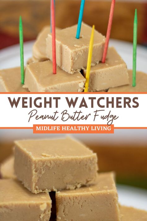 2 Ingredient Peanut Butter Fudge, 2 Ingredient Desserts, Peanut Butter Fudge Recipe, Peanut Butter Fudge Easy, Weight Watchers Recipes Desserts, Ww Desserts, Points Recipes, Butter Fudge, Book Diy