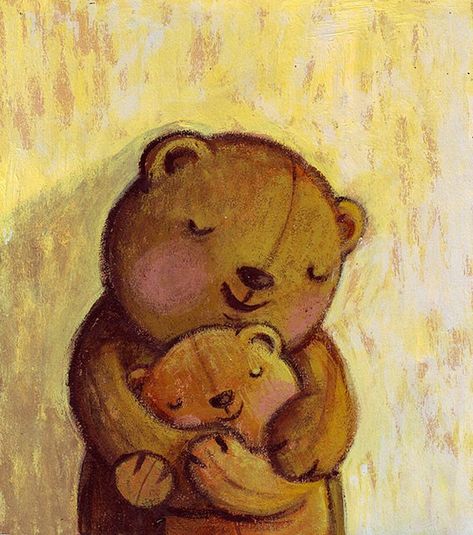 Mom and dear son Mom And Son Drawing, Mom Bear, Mom And Son, Bear Paintings, Bear Drawing, Mom Son, Canvas Painting Diy, Cartoon Illustration, Mom And Baby