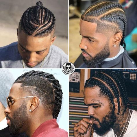 Cornrows Men - Best Cornrows Hairstyles For Men: Cool Cornrow Braids Styles - #menshairstyles #menshair #menshaircuts #menshaircutideas #menshairstyletrends #mensfashion #mensstyle #fade #undercut #barbershop #barber #cornrows #manbraids #braids Braid Styles For Men With Fade, Best Cornrow Hairstyles, Mens Twists, Cornrows For Boys, Men Locs, Cornrows Men, Small Cornrows, Cornrow Styles For Men, Fade Undercut