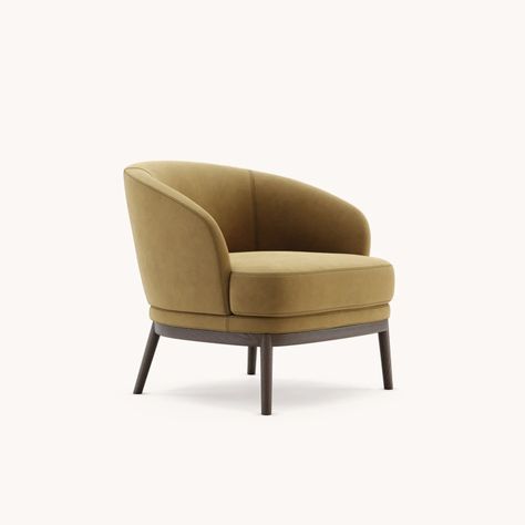 Ruth armchair by Domkapa | New 2022 Collection Eclectic Chairs, Velvet Armchair, Fabric Structure, Single Sofa, Upholstered Arm Chair, Wooden Base, Occasional Chairs, Ash Wood, 2024 Collection