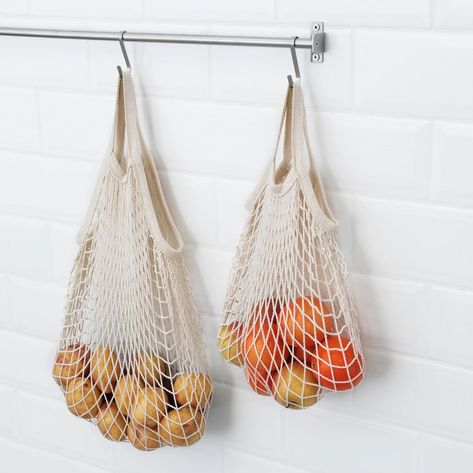 Kungsfors Storage Unit With Wall Grid | Best Ikea Kitchen Products For Small Spaces | POPSUGAR Home Photo 5 Camper Hacks, Mesh Bags, Kitchen Worktop, Net Bag, Ikea Kitchen, Kitchen Fittings, Mesh Bag, Kitchen Hacks, Bag Set