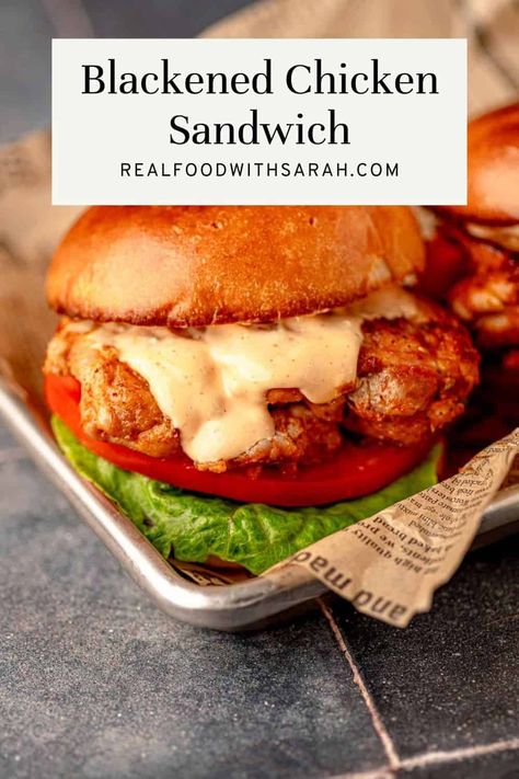 These Blackened Chicken Sandwiches are spicy and seasoned to perfection. Made in just 20 minutes this is truly an iconic chicken sandwich line-up. Juicy chicken thighs seasoned with irresistible cajun flavors are bound to be your new favorite chicken sandwich combo. Blackened Chicken Sandwich, Grilled Chicken Sandwich Recipes, Chicken Thigh Seasoning, Chicken Breast Sandwich, Lobster Roll Recipes, Spicy Grilled Chicken, Chicken Melts, Spicy Chicken Sandwiches, Buffalo Chicken Sandwiches