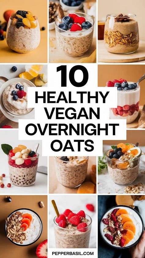 gluten free vegan overnight oats Dairy Free Overnight Oats, Raspberry Overnight Oats, Overnight Oats Vegan, Healthy Overnight Oats, Snacks Protein, Vegan Peach, Overnight Recipes, Vegan Overnight Oats, Overnight Oats Recipes