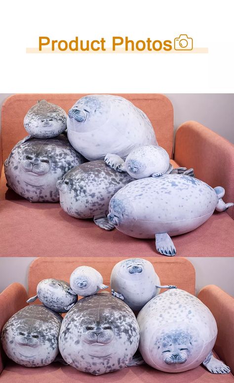 Seal Plushies, Cartoon Art Ideas, Seal Plush, Fuzzy Pillows, Ehlers Danlos Syndrome Awareness, Harp Seal, Cute Seals, Pillow Plush, Water Animals