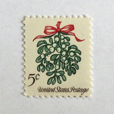 Ten 5c Mistletoe StampsIssued: November 9, 1964Scott Catalog #125510 Mint, unused postage stamps with original gum as issued by the Post Office. These stamps are genuine and valid to use as postage for current mailing. Be sure to use enough total postage to meet the current postal rate for the item you are mailing. Also good to use for scrapbooking or displaying in a small picture frame. It's a miniature work of art. About this stamp:Originally issued with three other flora stamps associated wit Post Stamps Design, Vintage Christmas Stamps, Old Stamps Vintage, Post Stamp Vintage, Mistletoe Wedding, Antique Stamps, Vintage Mistletoe, Vintage Stamps Postage, Small Picture Frame