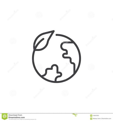 Eco Tattoo, Eco Illustration, Growth Icon, Earth Icon, Eco Logo Design, Earth Logo, Earth Illustration, Globe Vector, Small Tats