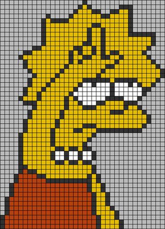 Perler Bead Patterns Simpsons, Simpsons Alpha Pattern, Family Guy Pixel Art, Alpha Patterns Funny, Spongebob Alpha Pattern, Funny Alpha Pattern, Simpsons Crochet, Spongebob Pixel Art, Pixel Art Funny