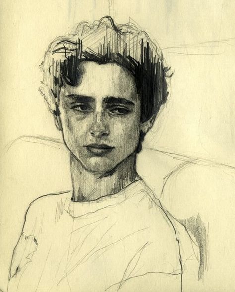 Timothee Drawing, Call Me By Your Name Art, Call Me By Your Name Drawing, Timothee Chalamet Drawing, Girl Illustration Art, Luca Guadagnino, Call Me By Your Name, Makeup Eyes, Arte Sketchbook