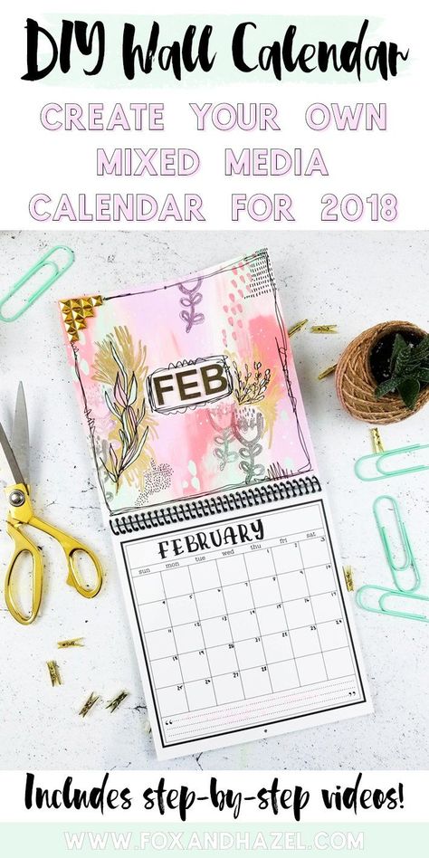 DIY Wall Calendar for February - Fox + Hazel Craft Calendar Ideas, Diy Calendar Ideas Notebooks, Diy Wall Calendar Ideas, Wall Calendar Design Ideas, Group Event Ideas, Wall Calendar Diy, Doodle Calendar, Diy Calendar Wall, Diy Wall Calendar